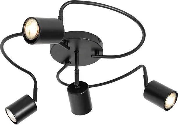 Moderne plafondspot zwart verstelbaar 4-lichts - Java