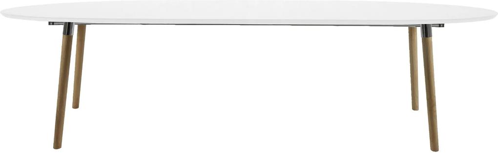 24Designs Uitschuifbare Tafel Jassmin - L170/270 Cm - Wit Tafelblad - Houten Poten