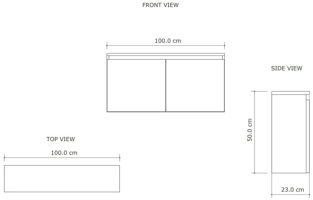 Gliss Design Echo toiletmeubel 100cm castle eiken met toppaneel wit mat