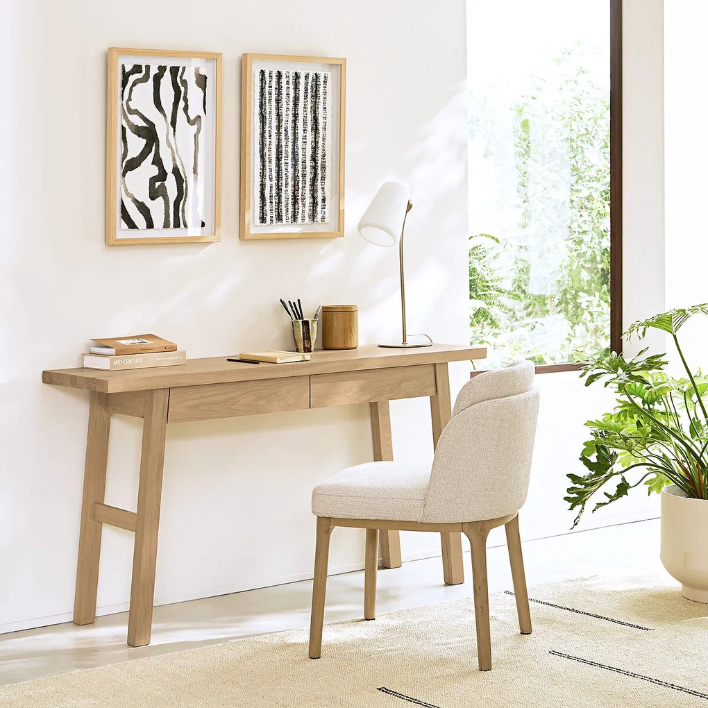 Bureau wandtafel in massief eik, Liu