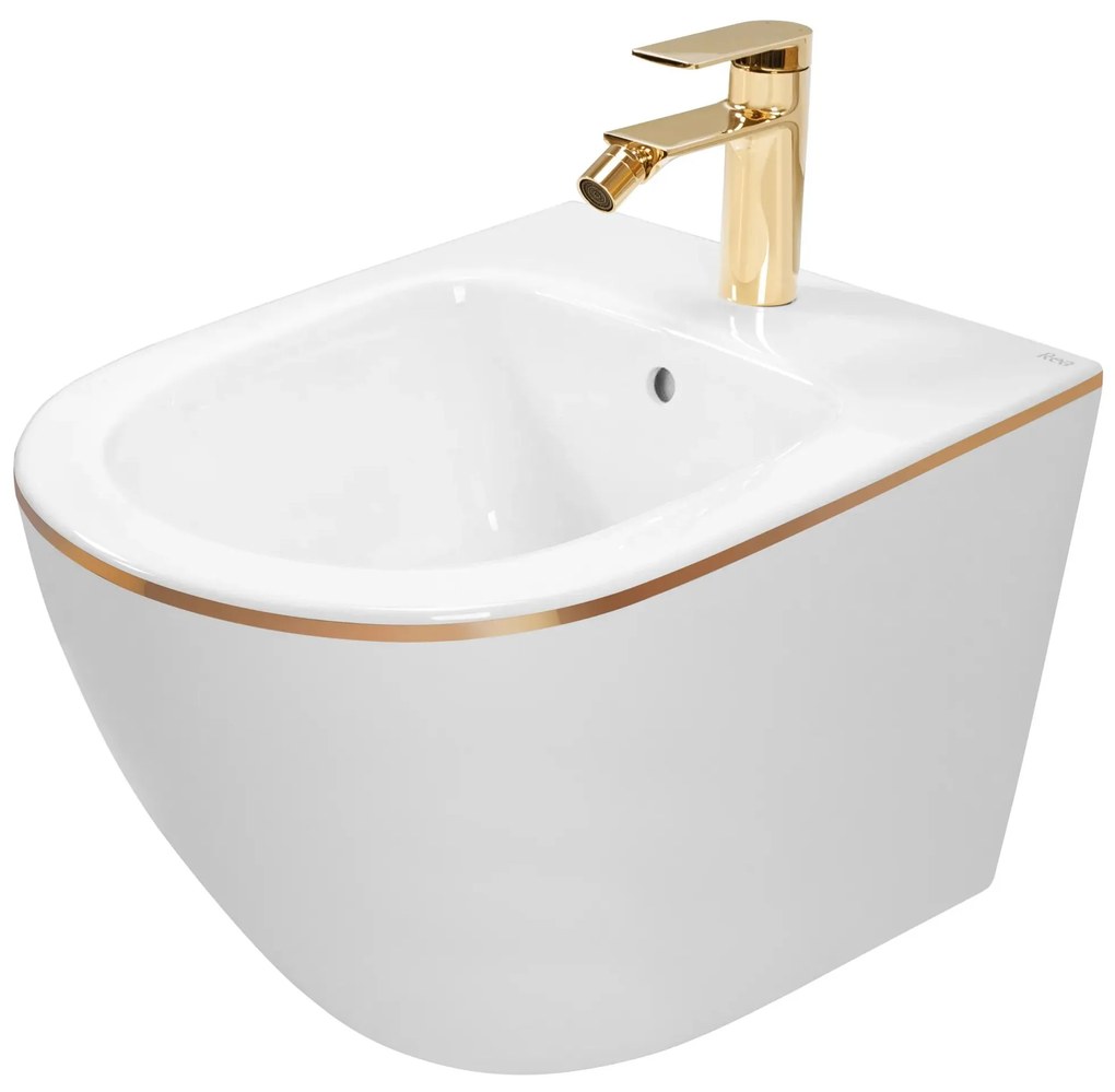 Wandbidet Rea Carlo Mini White Gold Edge