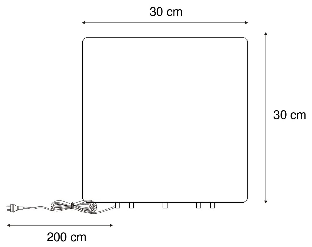 Smart buitenlamp met dimmer wit 30 cm vierkant incl. LED A60 IP44 - Nura Modern E27 IP44 Buitenverlichting