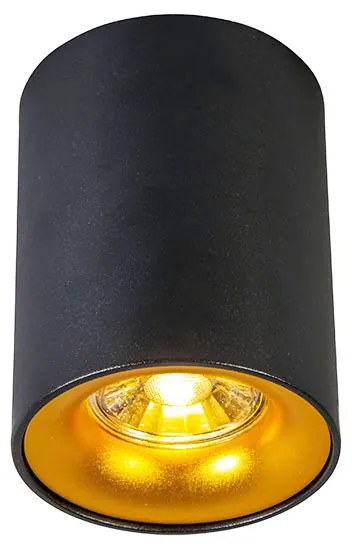 Moderne opbouwSpot / Opbouwspot / Plafondspot zwart met goud - Ronda Design, Modern GU10 Binnenverlichting Lamp