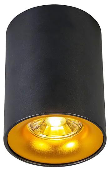 Moderne Spot / Opbouwspot / Plafondspot zwart met goud - Ronda Design, Modern GU10 Binnenverlichting Lamp
