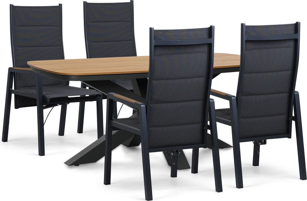 Tuinset 4 personen 180 cm Aluminium Grijs Lifestyle Garden Furniture Essence/Camila