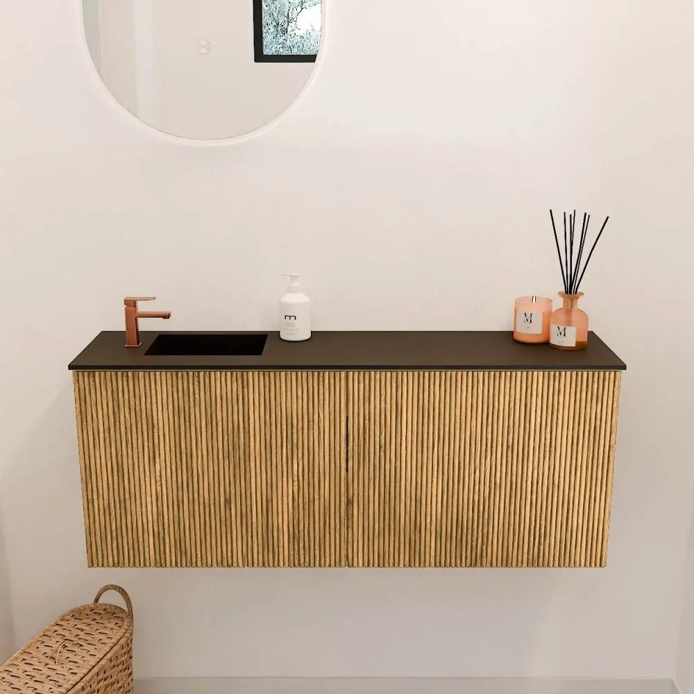 Mondiaz Joya 100cm toiletmeubel oak met wastafel faye links 1 kraangat urban