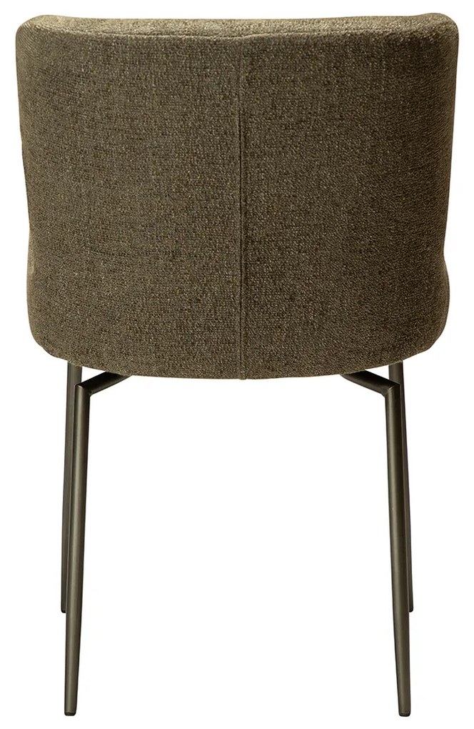 Dan-Form Glam Swivel Draaibare Eetkamerstoel Boucle Dark Olive Groen