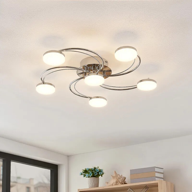 Rouven LED plafondlamp spiraalvorm 6-lamps - lampen-24