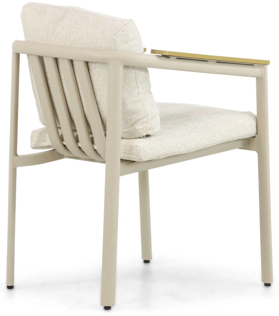 Tuinstoel stapelbaar Aluminium Taupe-naturel-bruin Santika Mind
