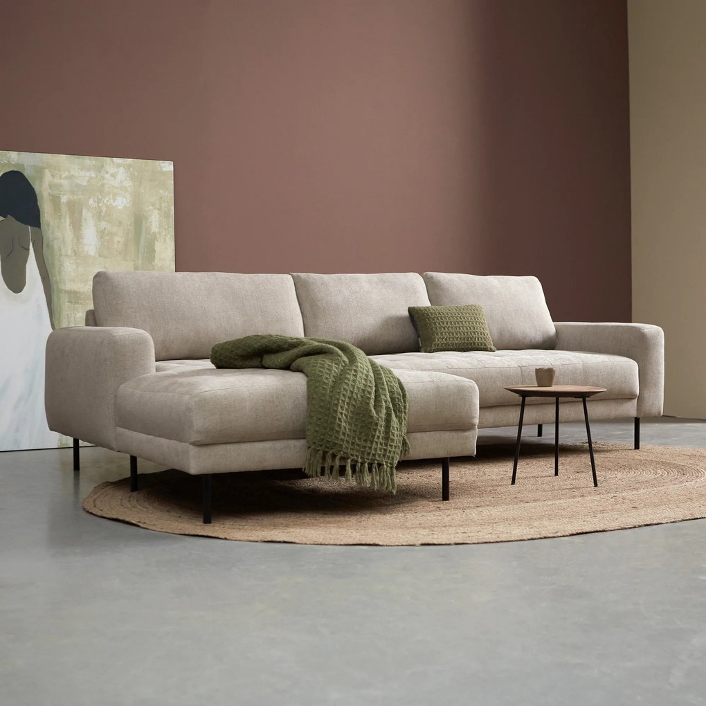 PEPP Interiors Oreo Beige Bank Hoge Poot Chaislongue Links