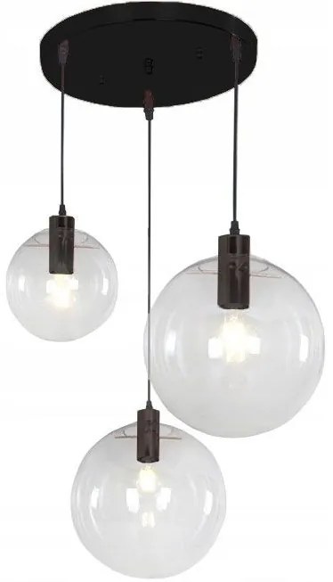 Hangende glazen plafondlamp Lassi Zwart 20 25 30 cm APP309-3C