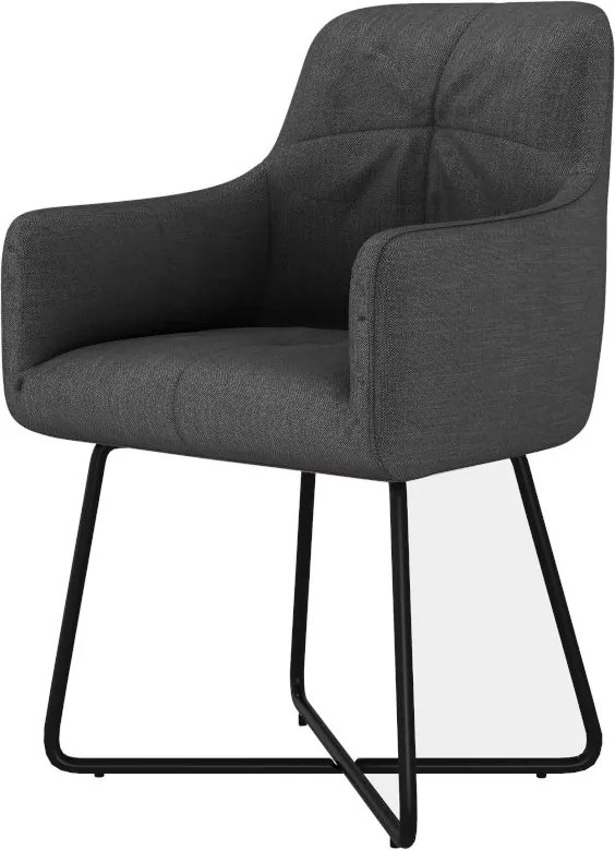 Eetkamerstoel - Arne - stof Bjorn grof geweven donker grijs