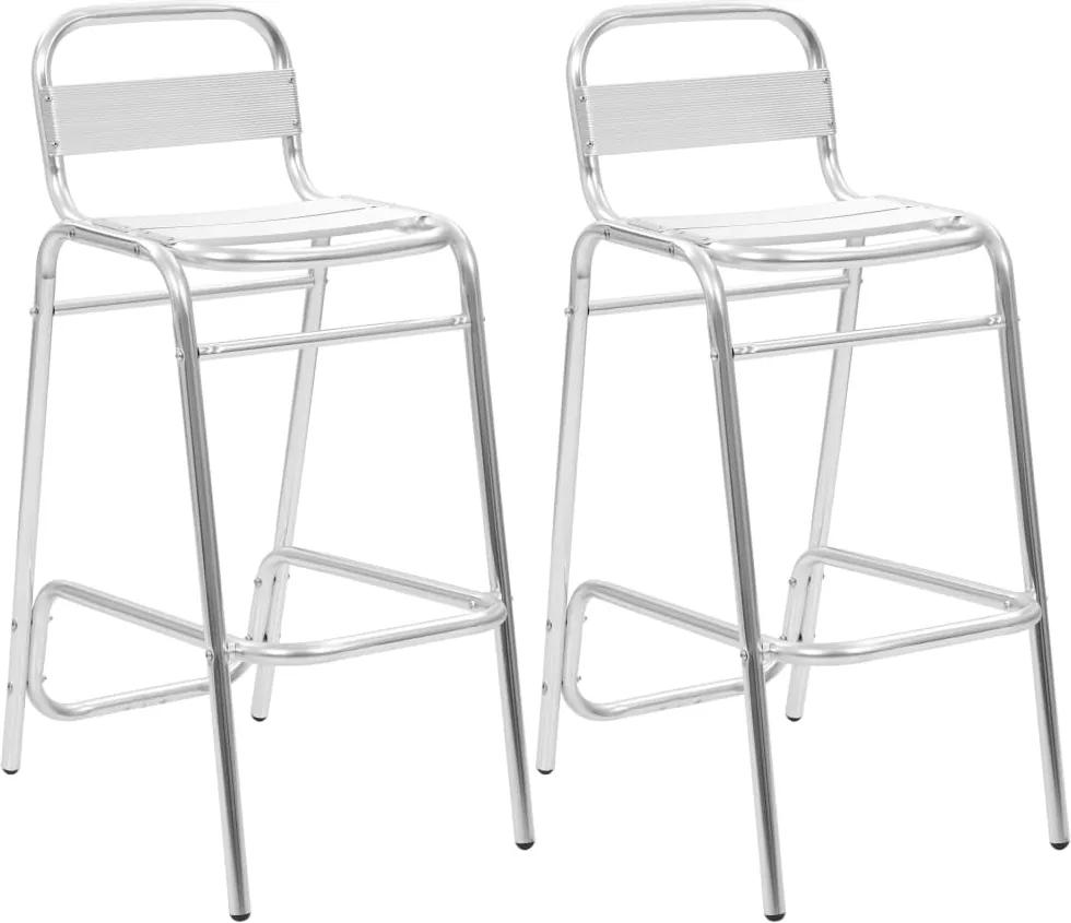 Barstoelen stapelbaar 2 st aluminium