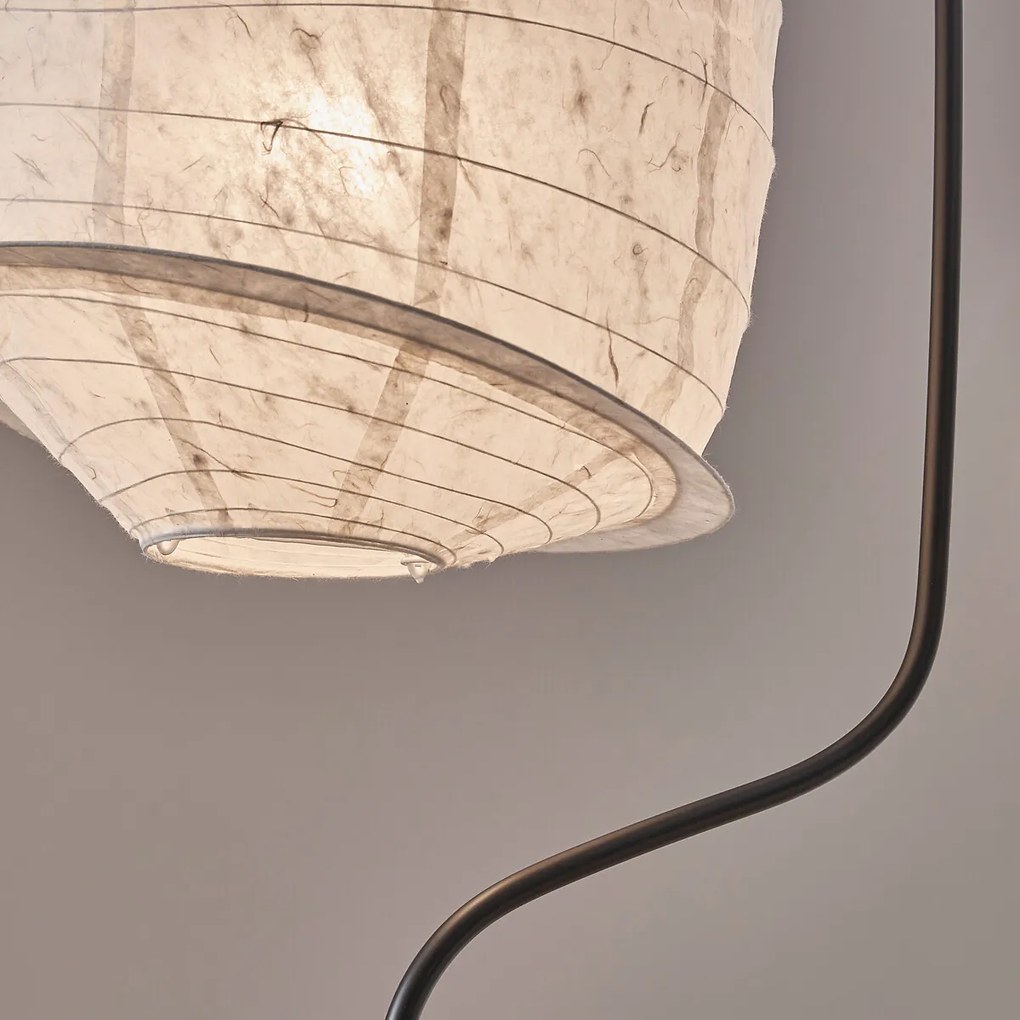 Vloerlamp van structuurpapier en ijzermetaal, NASSAH