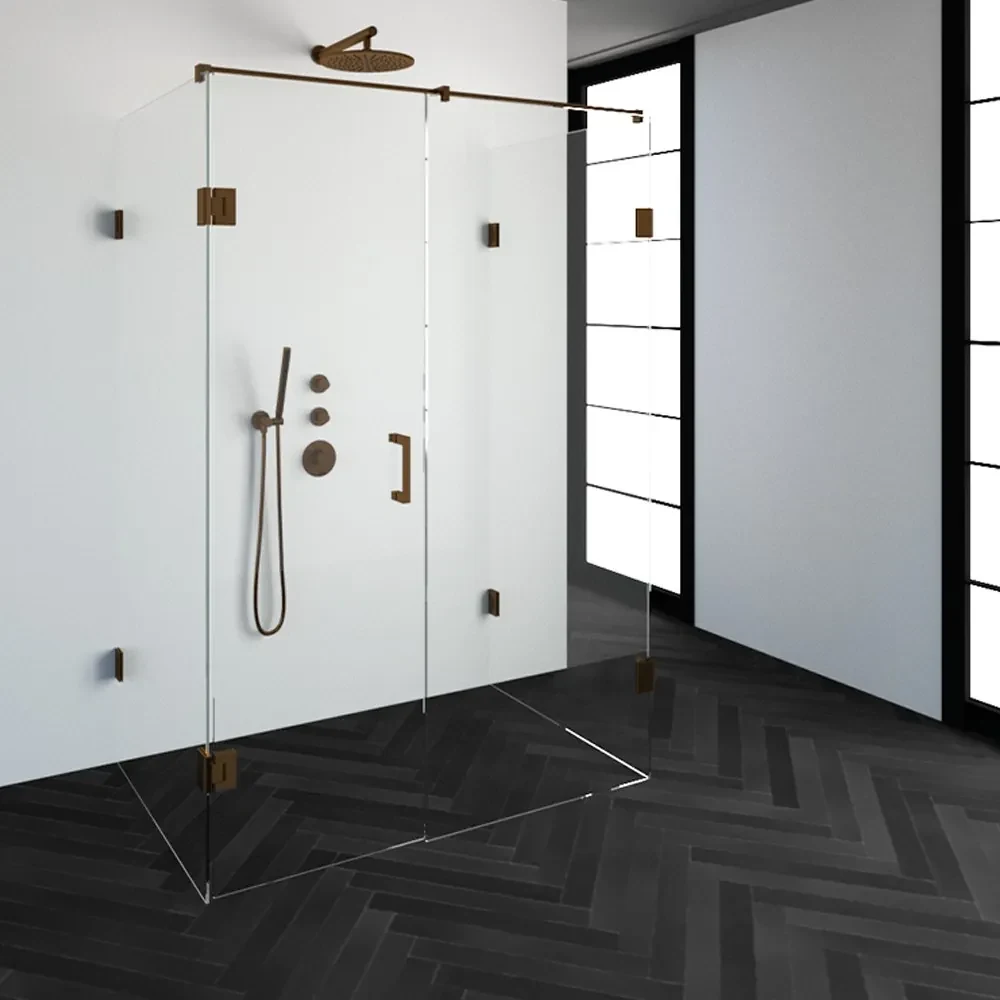 Brauer JC profielloze douchecabine XL 140x90cm koper