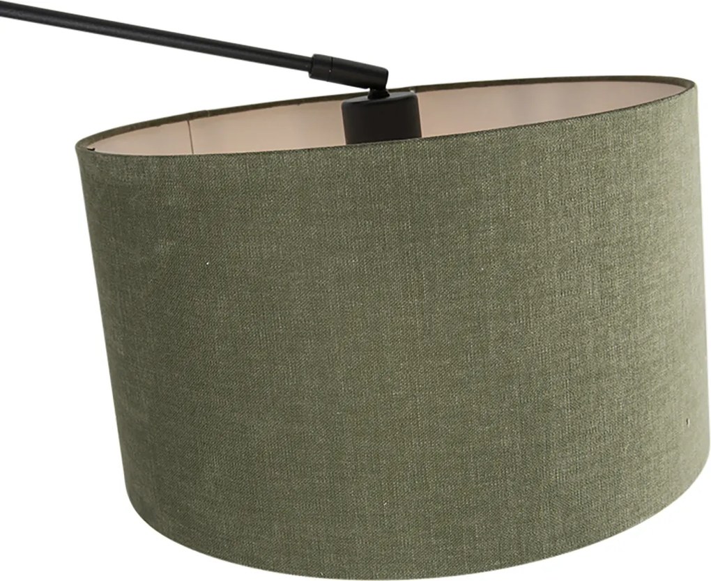 Smart hanglamp zwart met kap 35 cm groen incl. 2 Wifi A60 - Blitz