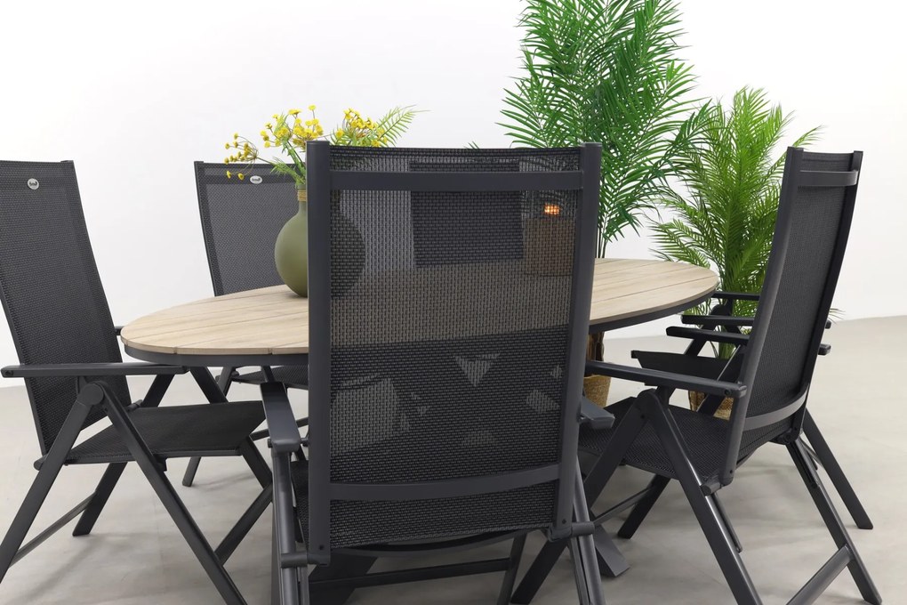 Hartman Napoli verstelbaar/GI Edison 220x115 cm. - ovale tuinset