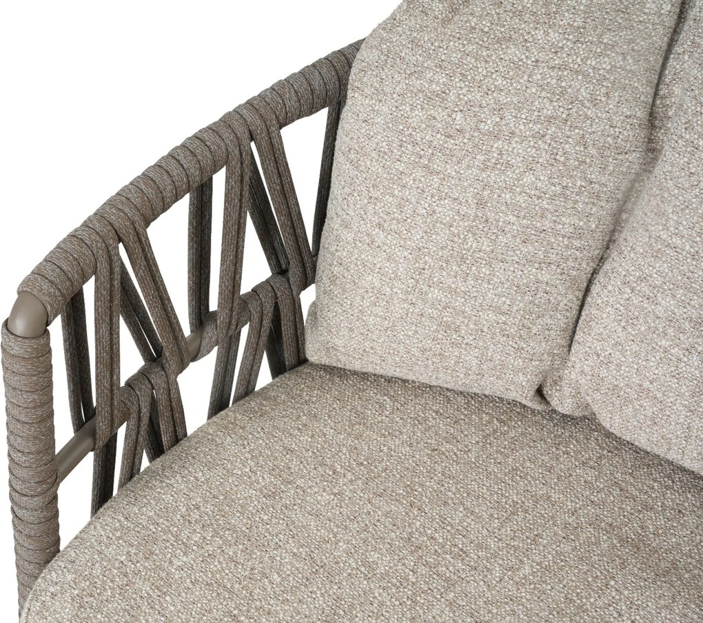 Stoel en Bank Loungeset 5 personen Rope Taupe  Santika Furniture Santika