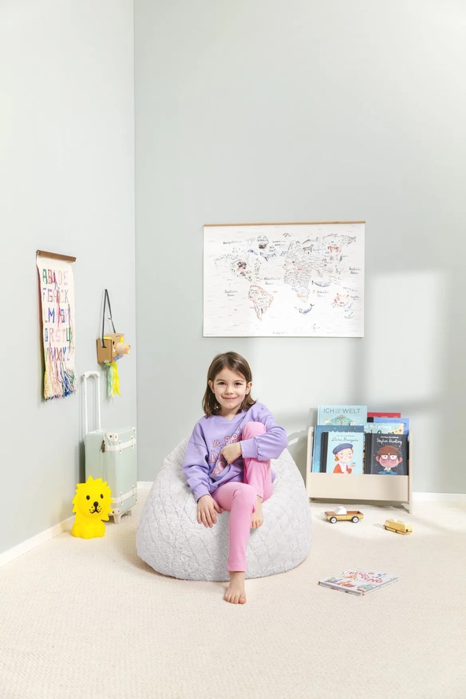 Kinder Zitzak Zitzak Fluffy Hearts L - Wit