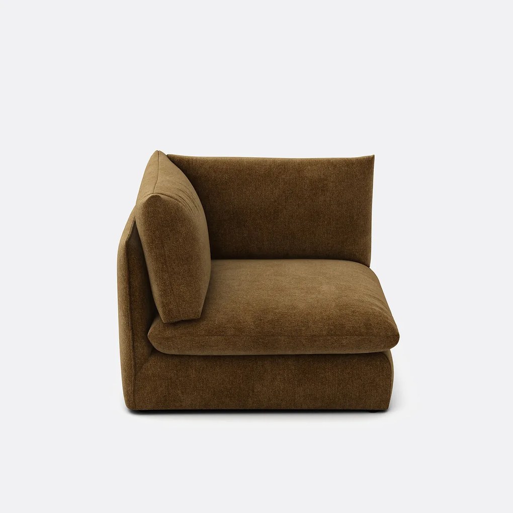 Hoekelement voor modulaire bank, in gemêleerd polyester, Malo