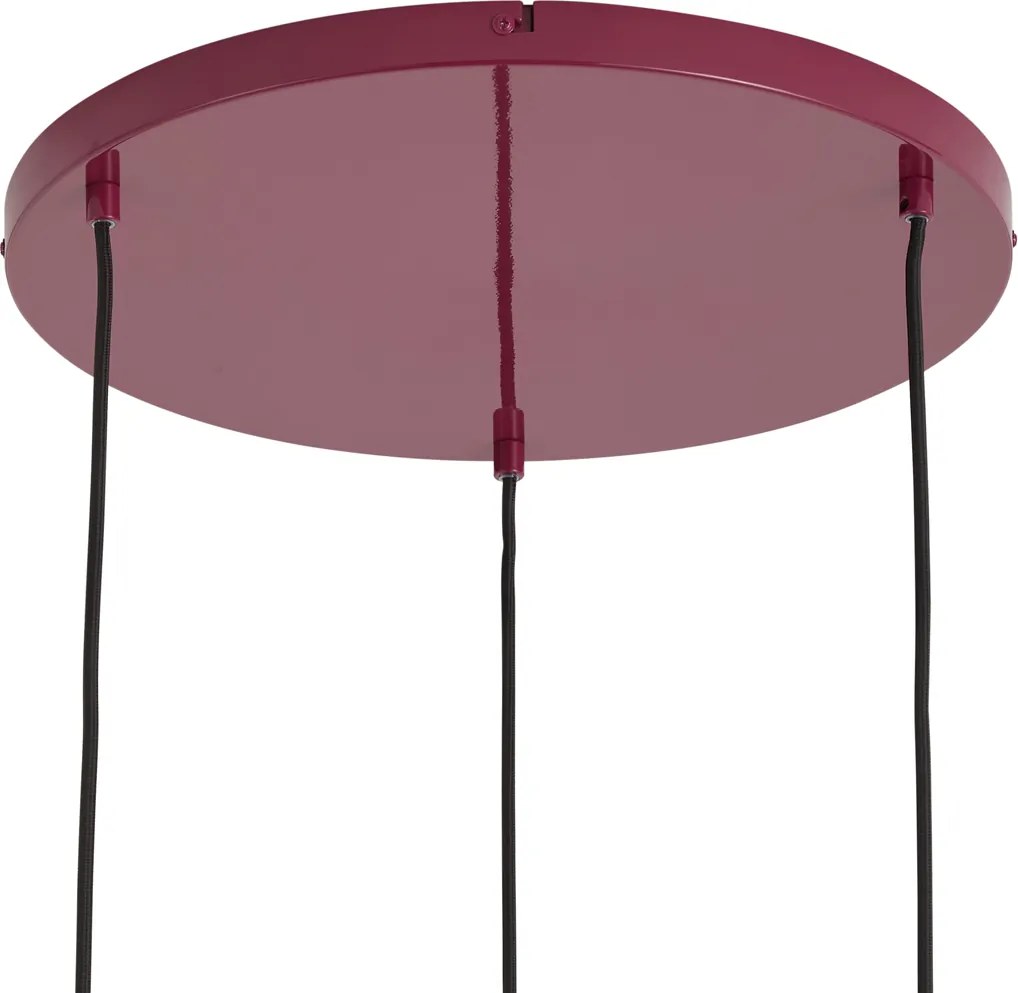 Retro hanglamp plum met metalen kap 3-lichts - Ophelia