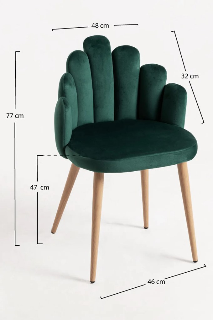 Set 4 Fluwelen Handstoelen