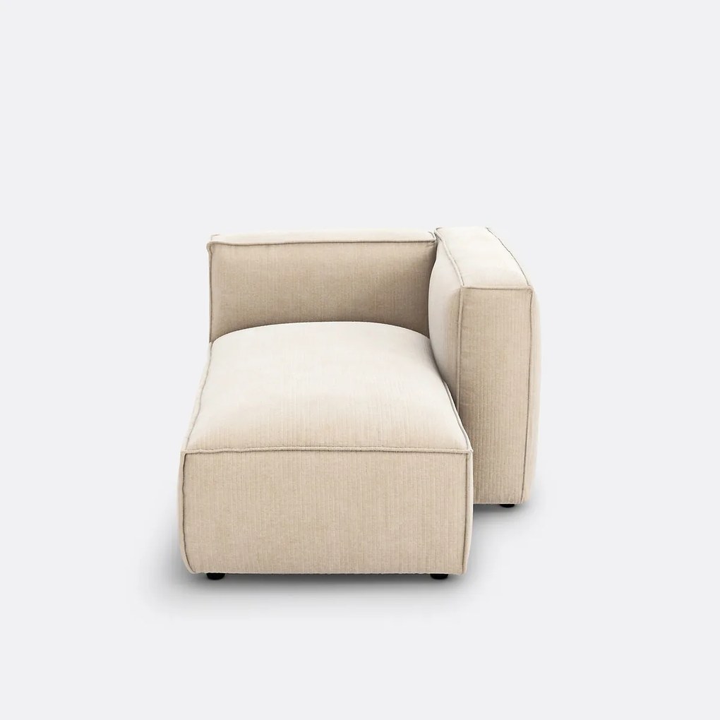 Fauteuil voor modulaire bank, vintage ribfluweel, Seven