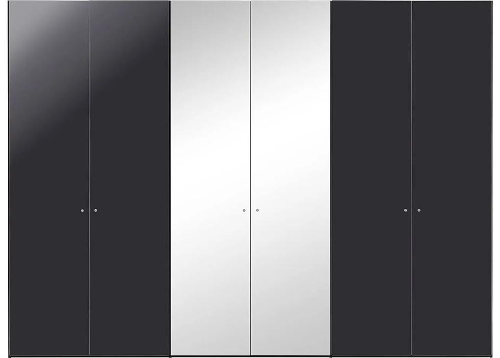 Goossens Kledingkast Easy Storage Ddk, Kledingkast 304 cm breed, 220 cm hoog, 4x draaideur en 2x spiegel draaideur midden