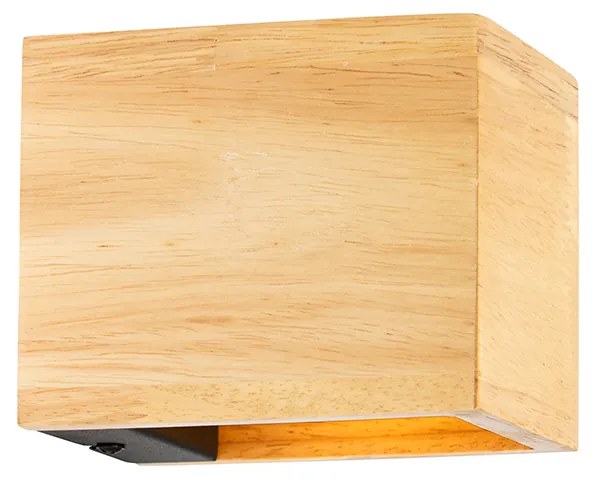 Set van 2 smart wandlamp eiken hout incl. Wifi G9 - Transfer