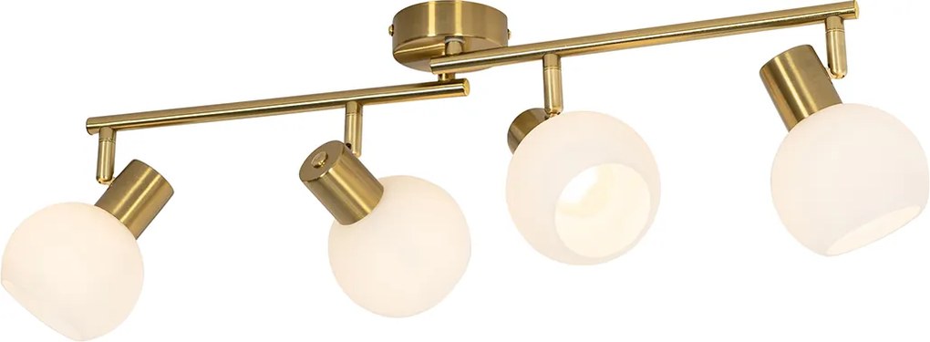 Smart plafondspot goud met opaal glas 4-lichts verstelbaar incl. 4 Wifi P45 - Anouk