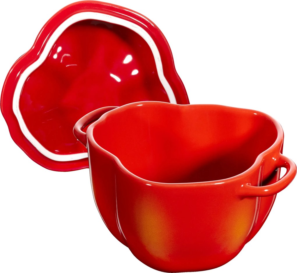Staub Ceramique Cocotte 11 cm / 450 ml, Peper, Oranje-rood - Ceramique - Staub