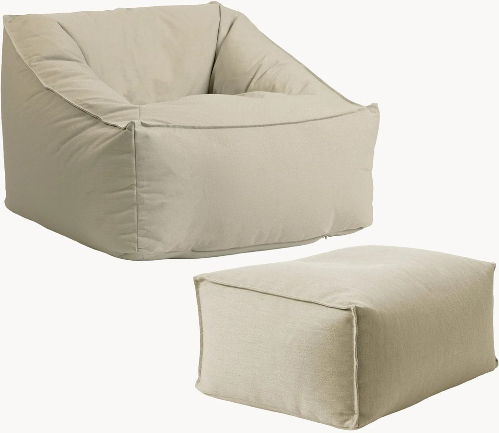 Outdoor zitzak fauteuil De Sunnyboy van olefine met poef