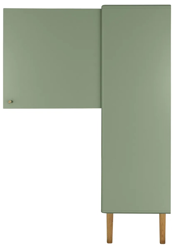 Tenzo Color Living Wandkast Met Deuren Groen - 118.5x40x137.5cm.