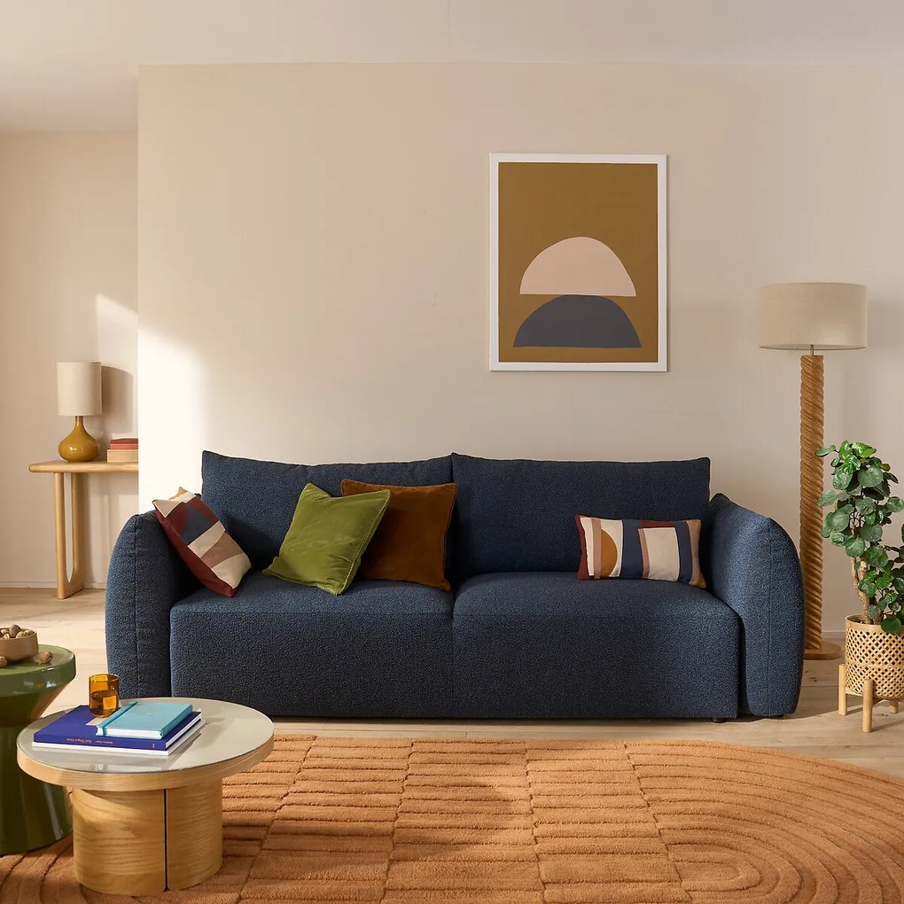 3-zits slaapbank van fijne badstof, Edith