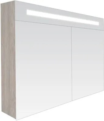 Saniclass 2.0 spiegelkast 80x70x15cm 2 deuren met LED verlichting beach 7217