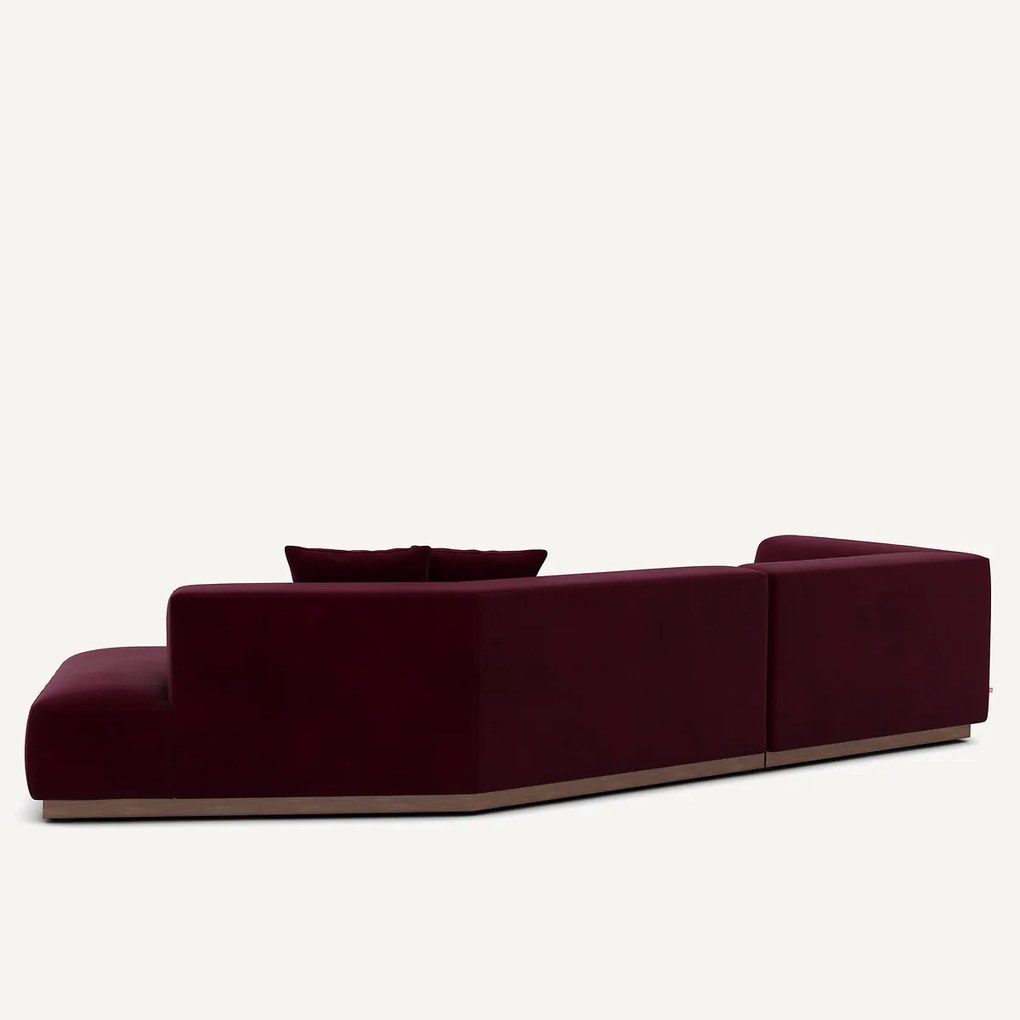 Linker open hoekbank fluweel, Jacopo