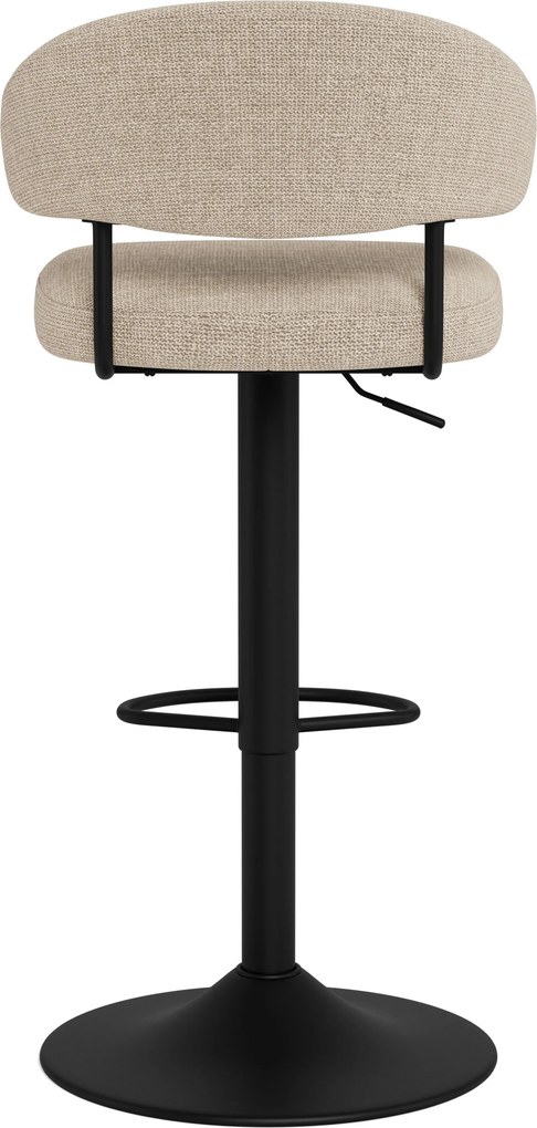 Mazzoni IRIS Beige (stof Basel 24)/zwarte poot - GESTOFFEERDE BARKRUK VOOR KEUKEN/BAR