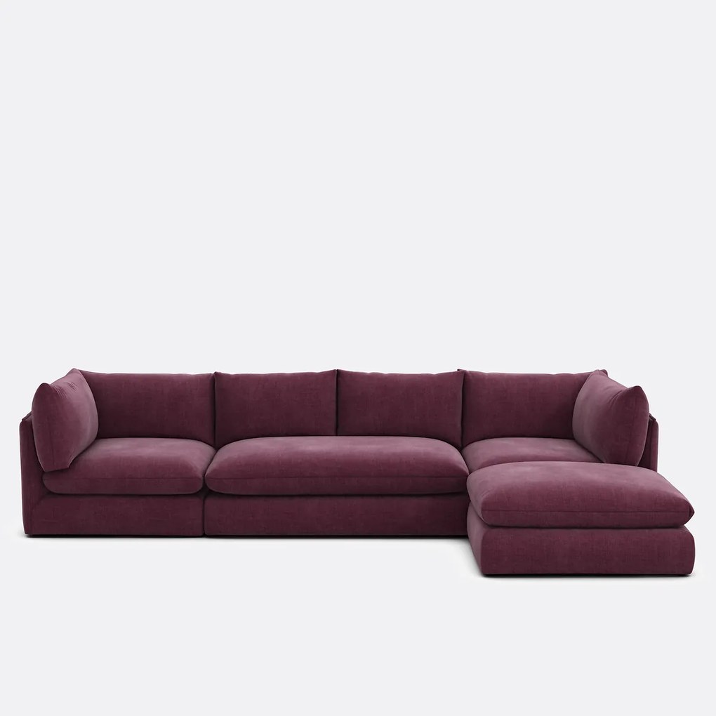 2-zits bankelement voor modulaire sofa, in gestructureerde stof, Malo