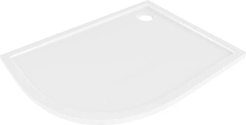 Mexen Flow asymmetrische halve rondslim douchebak rechts 100 x 90 cm, wit glans - 46Q109010R