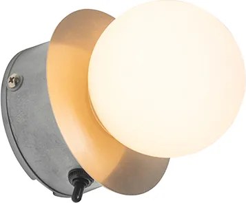 Wandlamp staal IP44 met schakelaar - Cederic