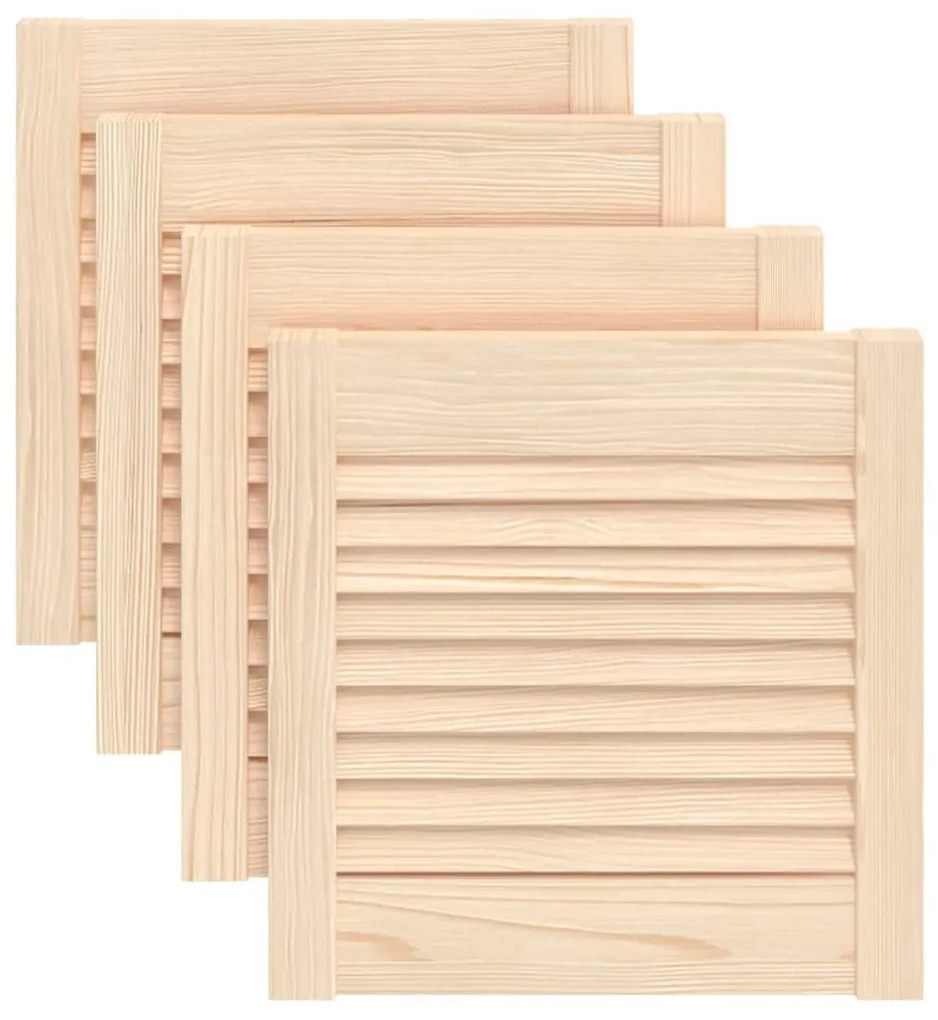 vidaXL Louvredeuren 4 st 39,5x39,4 cm massief grenenhout