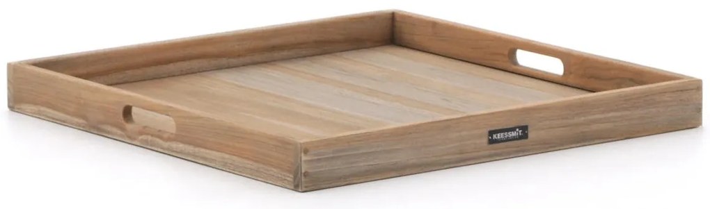 + 15% kassakorting | Dienblad voor buiten en binnen  | ROUGH-X | Teakhout | Old Teak Greywash | 70x70cm | Kees Smit Tuinmeubelen