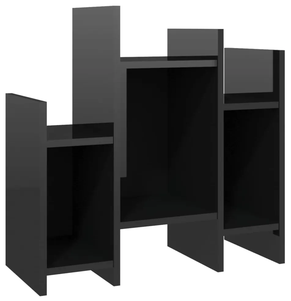 vidaXL Bijzetkast 60x26x60 cm spaanplaat hoogglans zwart