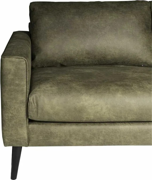 Hoekbank - Aster - rechts - stof lederlook Dalton groen 14