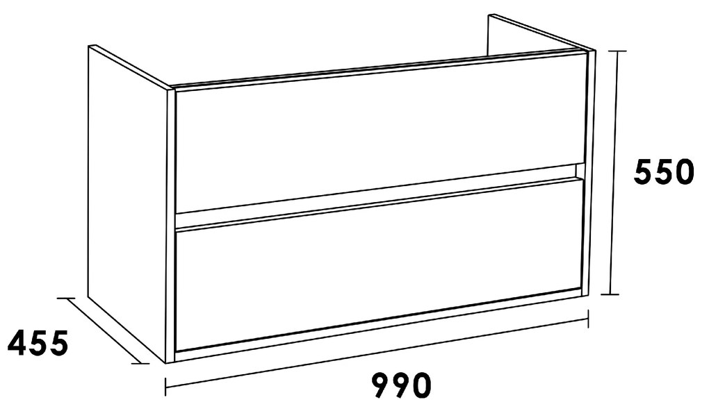 Sanituba NEXXT onderkast 100cm legno calore