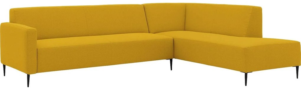 Goossens  Key West geel, stof, 3-zits, modern design met ligelement rechts