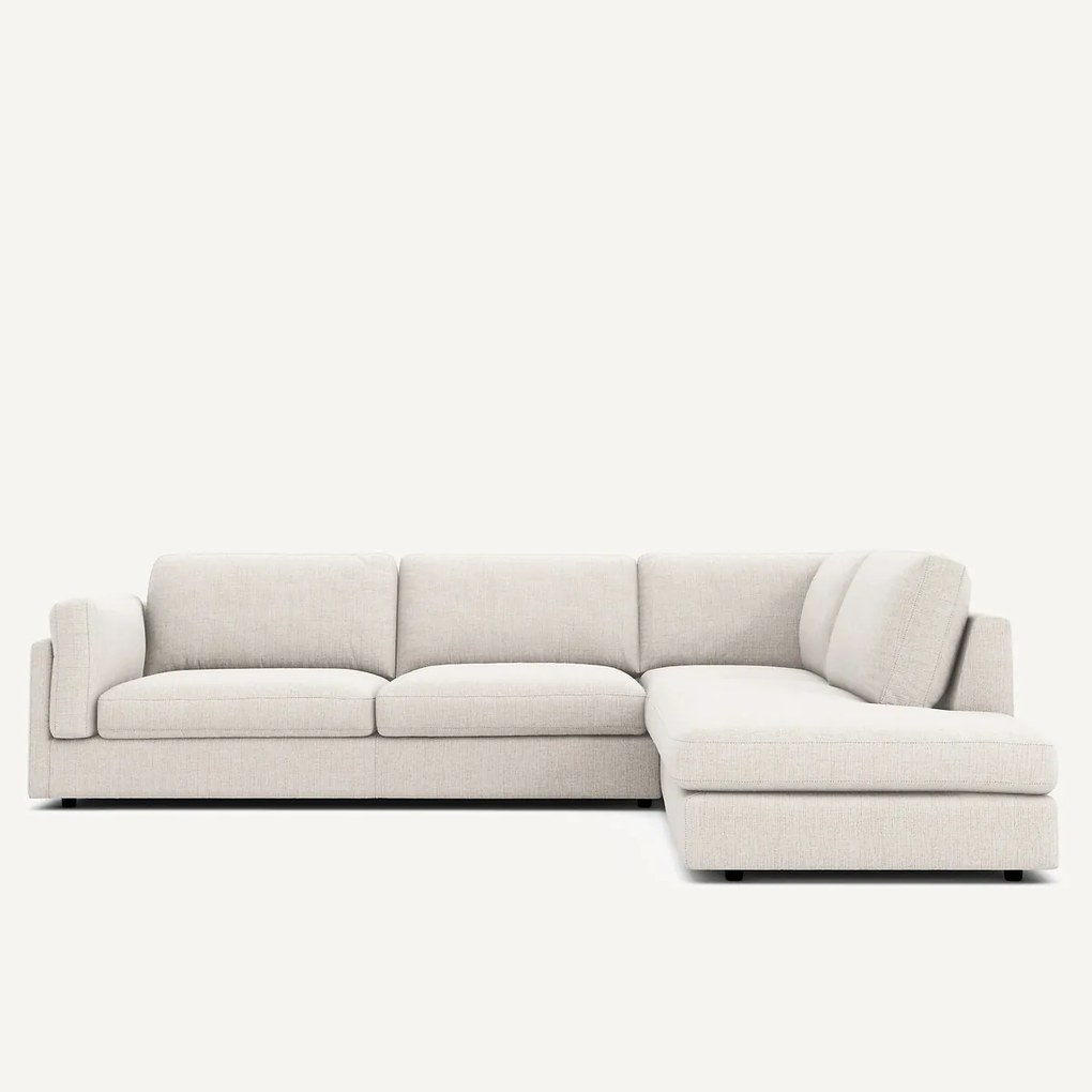 Hoekslaapbank met longchair, in gespikkeld canvas, CÉSAR