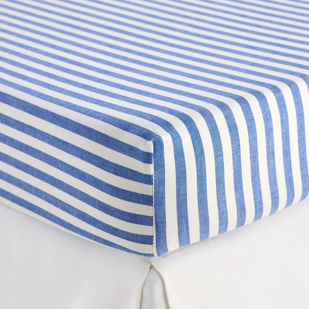 Hoeslaken voor kinderen, katoen, omslag 30 cm, SOIZIC BLEU