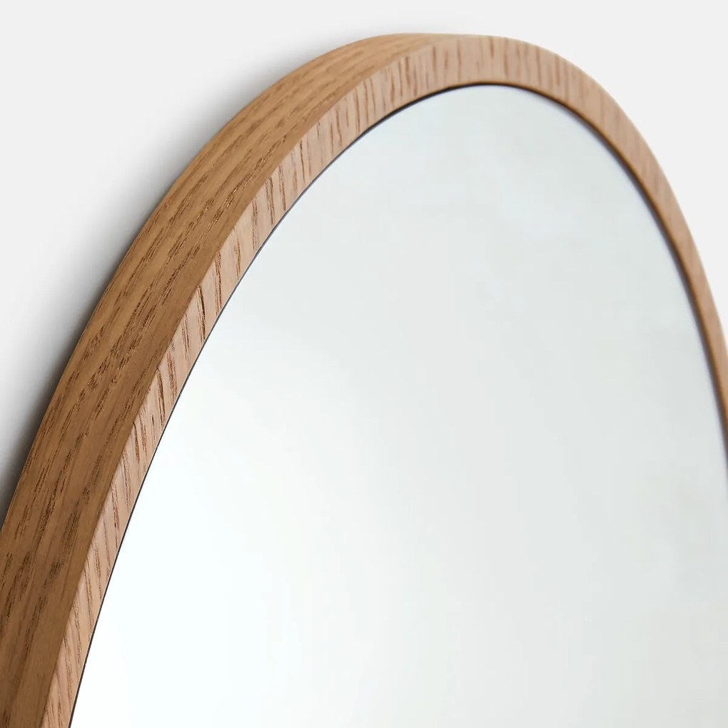 Grote spiegel, boogvormig, eikenfineer, lengte 42 x hoogte 120 cm, IODUS