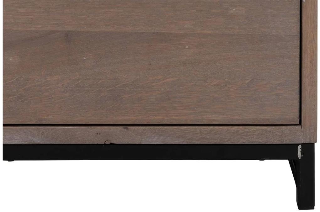 Goossens Salontafel Max rechthoekig, hout eiken blank, urban industrieel, 125 x 37 x 65 cm